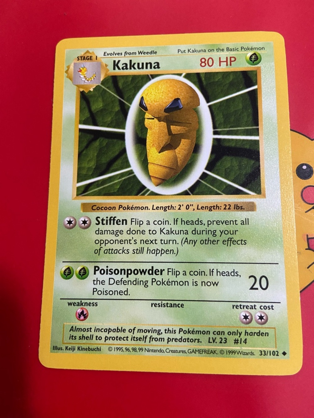 Pokemon Kakuna Shadowless Base Set 33/102